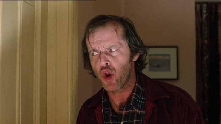 Prva faza norosti v filmu The Shining.