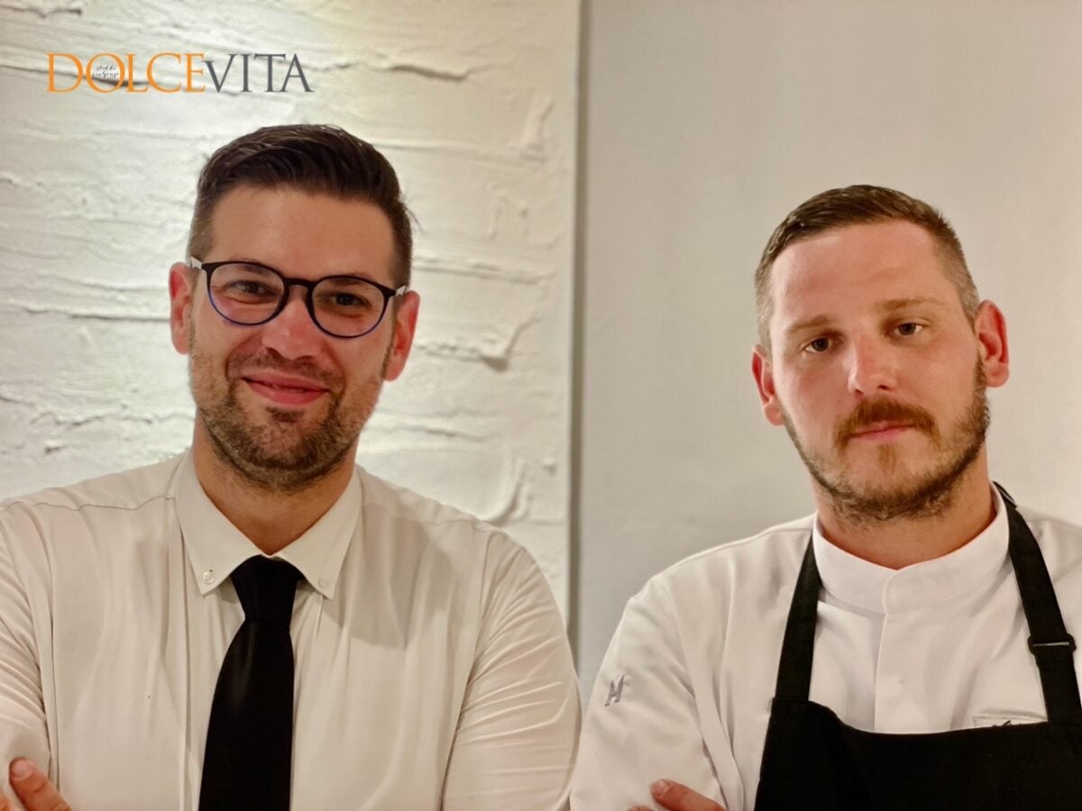 Lastnik in sommelier Ivan Badurina in kuhar Aleksandar Grubić.