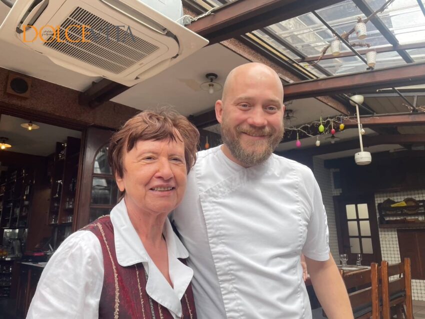 Legendarna natakarica Štefka Balun in kuhar Blaž Marincelj.